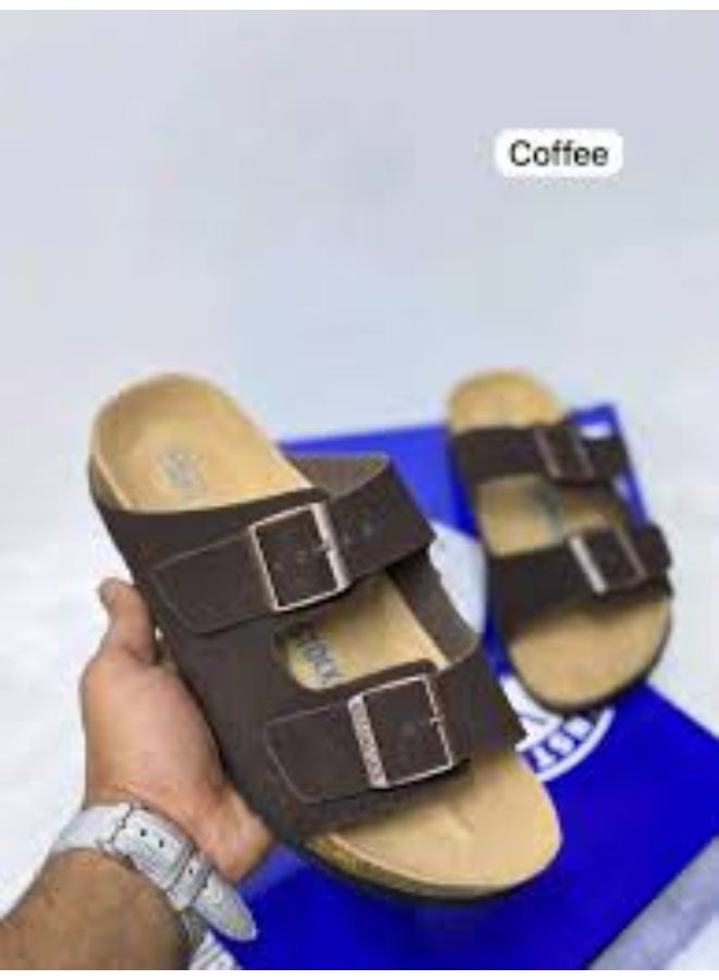 BIRKENSTOCK These Birkenstock Arizona sandals feature a coffee-colored leather upper and are available - Image 4