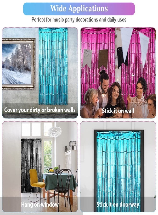 Skylety Music Birthday Party Decorations Includes Karaoke Rose Red Blue Black Tinsel Curtains Music Balloons Note Balloons for Theme Party Photo Backdrop - Image 5