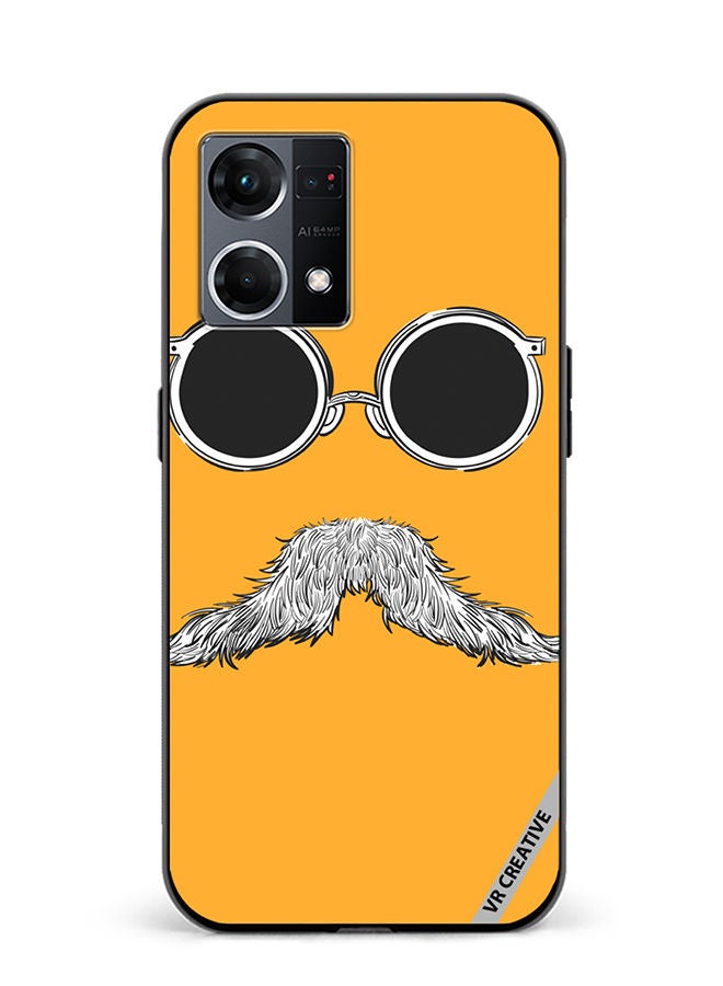 VR CREATIVE Protective Case Cover For Oppo Reno8 4G Baba Mustaches Design Multicolour - Image 1