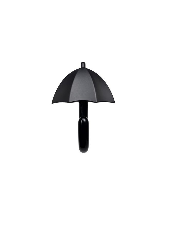 Colornest 1 Pc Metal Hooks for Wall – Heavy Duty Umbrella Design Wall Hooks for Hanging | Towel, Clothes Hanger for Bathroom, Kitchen & Entryway | Black - Image 2