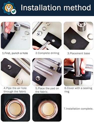 Moofey 420 PCS Eyelets and Grommets, 3mm Leather Grommet Kit, 3 PCS Handwork Tools Set, Eyelet Kit for Leather Craft Clothes Sewing Accessories - Image 2