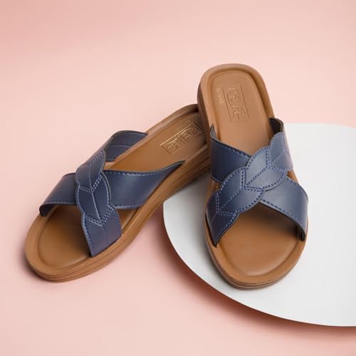 Bella Women Fashion Flat Slip On Navy Sandal | Durable | Stylish | Comfortable | Slip Resistant | Lightweight and Breathable UK5 - Image 2