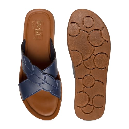 Bella Women Fashion Flat Slip On Navy Sandal | Durable | Stylish | Comfortable | Slip Resistant | Lightweight and Breathable UK5 - Image 4