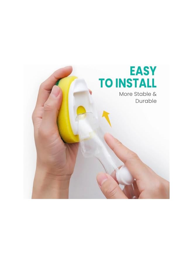 promass Soap Control Handle Dishwand Refills,6 Sponges Heads Dish Wand Refill Replacement,Heavy Duty Non-Scratch Scrubber Dispensing Scrub Brush,Dishwashing Dispenser Sink Dishwasher Pads Cleaning Tool - Image 3