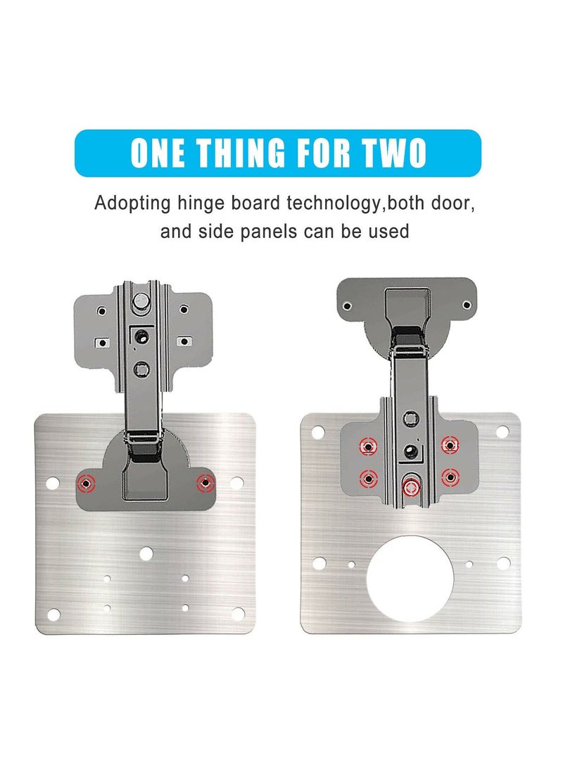 SYOSI Cabinet Hinges Repair Plate, 2 Pcs Stainless Steel Hinge Repair Brackets Kit, Kitchen Cupboard Door Hinge Repair Plate Kit Includes Fixing Screws, Protect Wooden Kitchen Cabinet Door  - Image 5