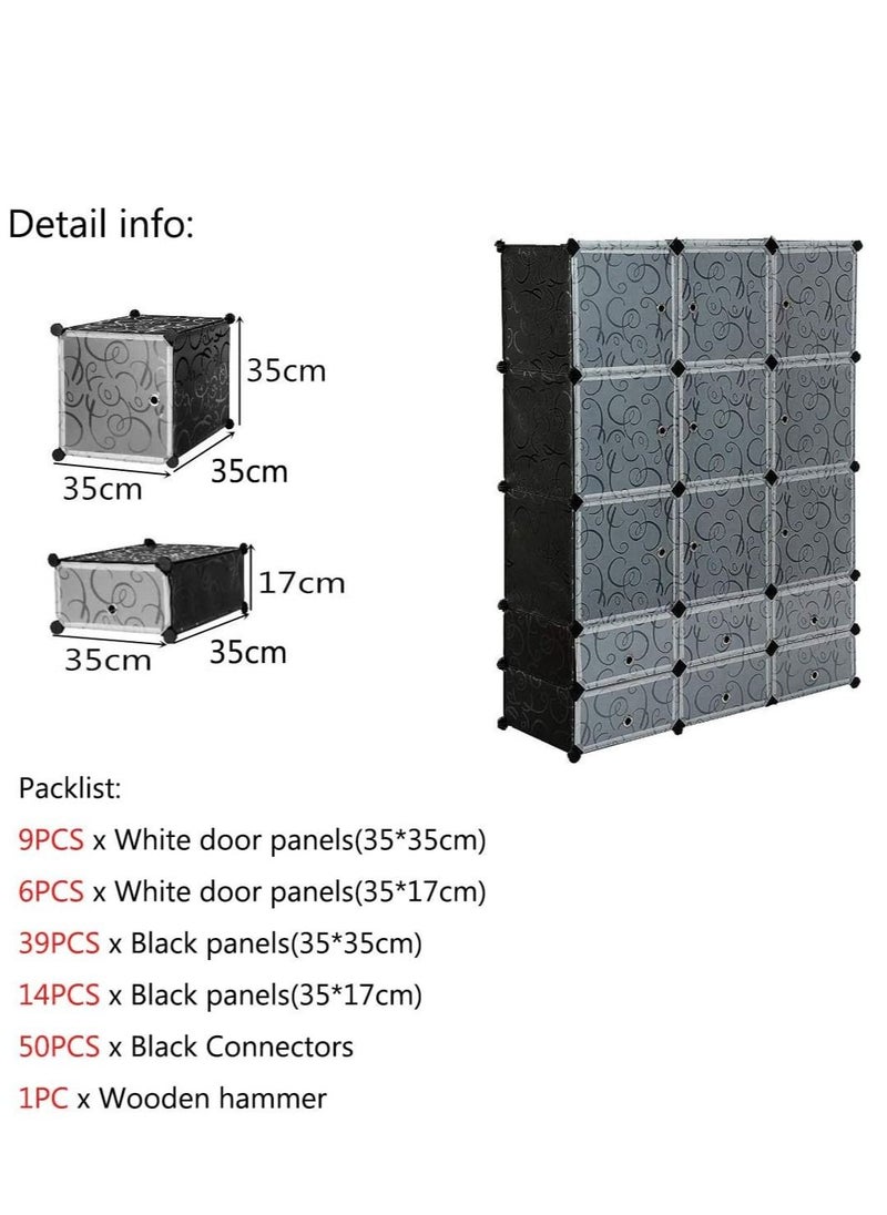 Generic 12 Cells Multi functional Flat Pack DIY Detachable Storage Cabinet Shoe Rack with Doors  - Image 2