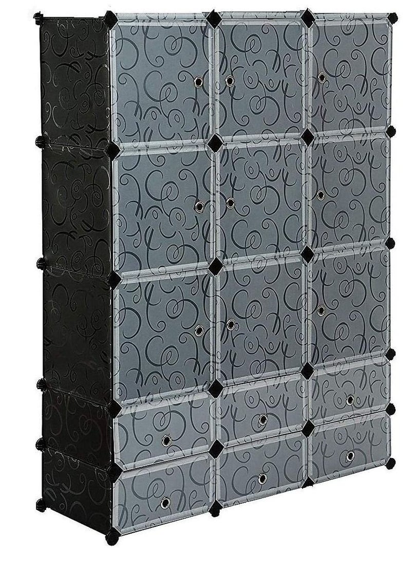 Generic 12 Cells Multi functional Flat Pack DIY Detachable Storage Cabinet Shoe Rack with Doors  - Image 5
