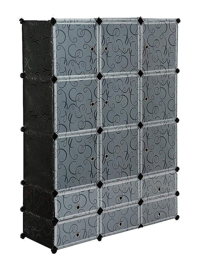 Generic 12 Cells Multi functional Flat Pack DIY Detachable Storage Cabinet Shoe Rack with Doors  - Image 1