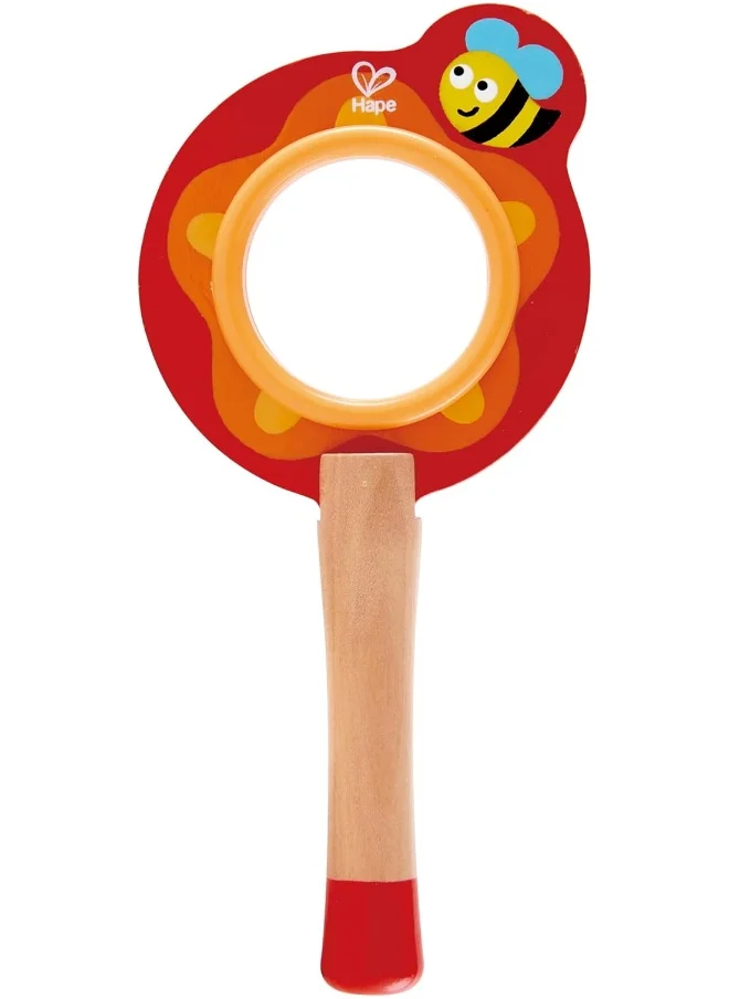 هيب Hape Busy Bee Magnifying Glass - Kids' Nature Study Tool | Bee-Themed Magnifier | Outdoor Toys | Educational Handheld Magnifying Glass | Ages 3 and Up