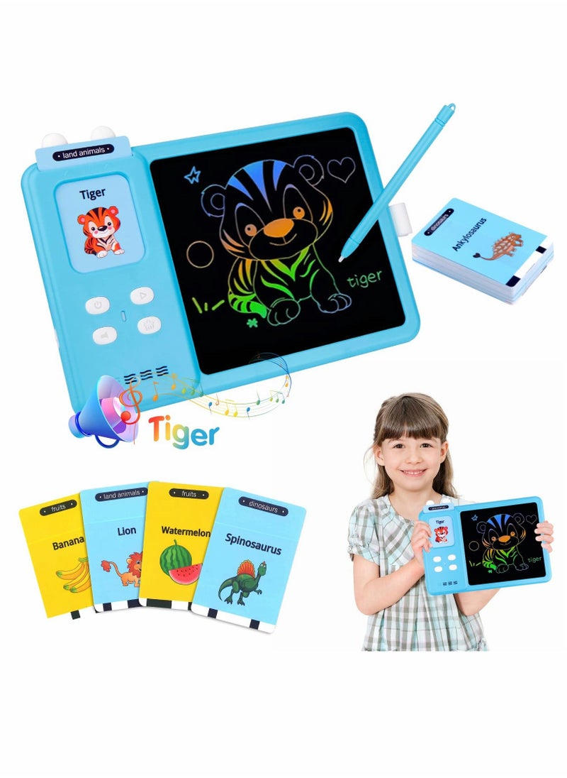 Y&D - Talking Flash Cards Drawing Learning Toys for Age 2-12 Toddlers Sensory Speech Therapy Autism Doodle Board Travel Toys, 224 Reading LCD Writing Tablet Boys and Girls Gifts - Image 1