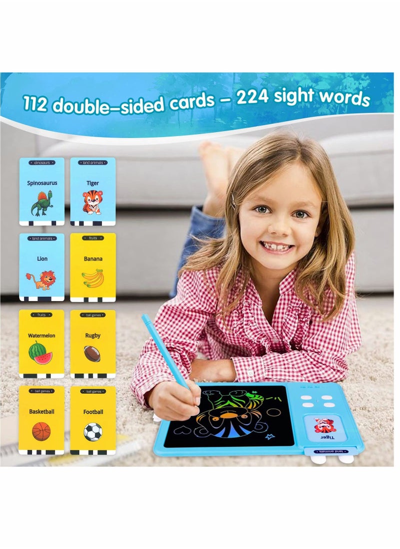 Y&D - Talking Flash Cards Drawing Learning Toys for Age 2-12 Toddlers Sensory Speech Therapy Autism Doodle Board Travel Toys, 224 Reading LCD Writing Tablet Boys and Girls Gifts - Image 1