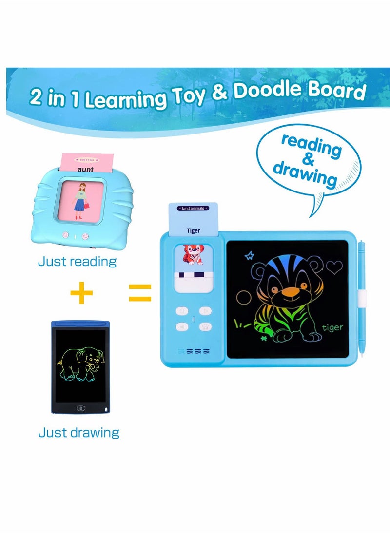 Y&D - Talking Flash Cards Drawing Learning Toys for Age 2-12 Toddlers Sensory Speech Therapy Autism Doodle Board Travel Toys, 224 Reading LCD Writing Tablet Boys and Girls Gifts - Image 1