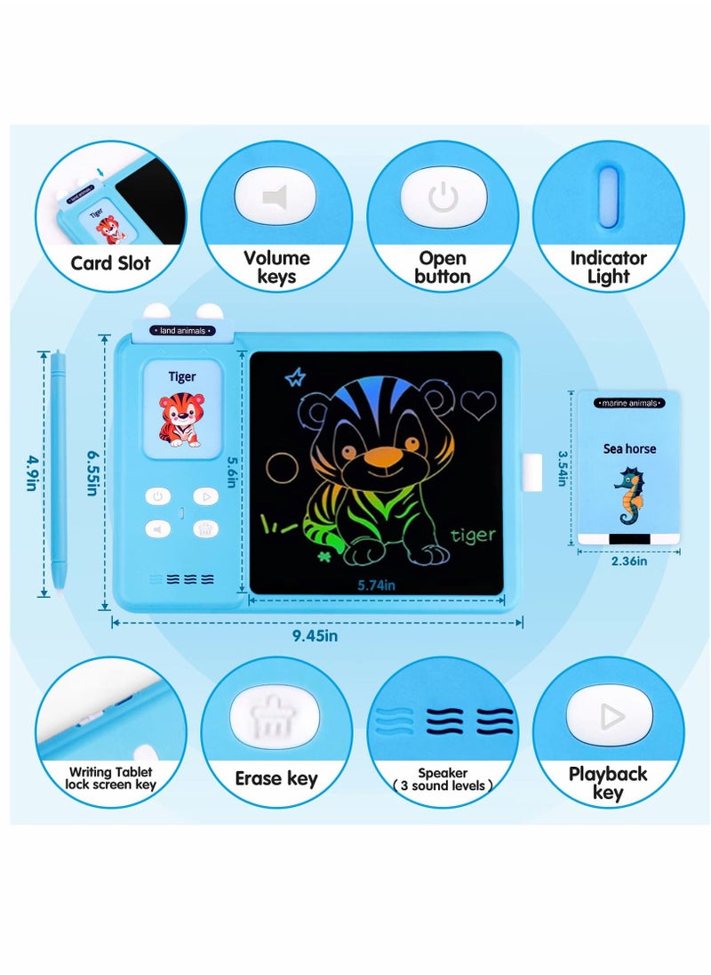 Y&D - Talking Flash Cards Drawing Learning Toys for Age 2-12 Toddlers Sensory Speech Therapy Autism Doodle Board Travel Toys, 224 Reading LCD Writing Tablet Boys and Girls Gifts - Image 1
