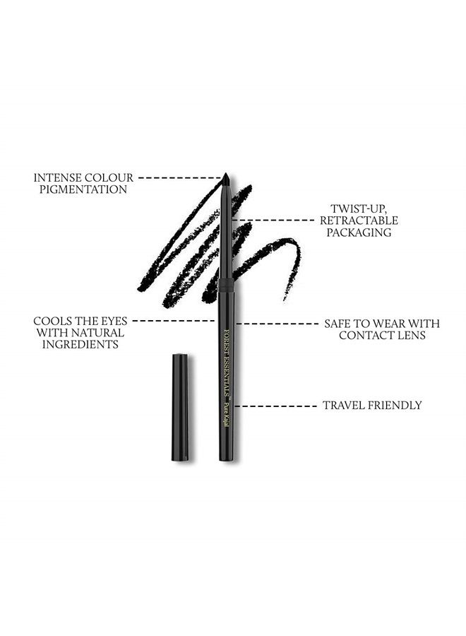 Forest Essentials Charcoal Black Gulaab Khaas Kajal 0.3g - Image 4