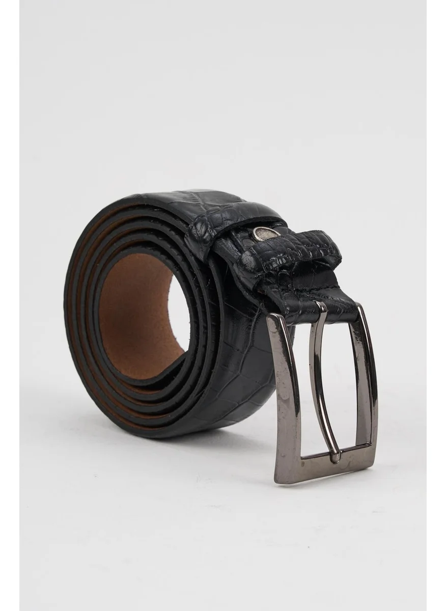 Alexander Gardi Alexandergardi Men's Texture Detailed Leather Belt (E24-BELT-23-ERK)