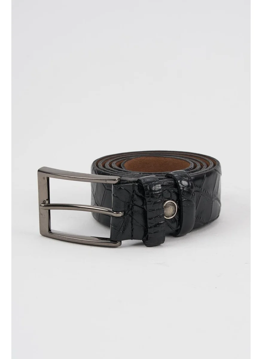 Alexander Gardi Alexandergardi Men's Texture Detailed Leather Belt (E24-BELT-23-ERK)