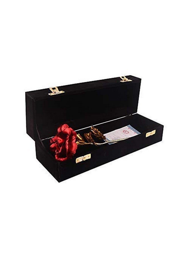 Lavanaya Silver®-Red Rose Gold Artificial Flower with Black Velvet Box for Him, Her, Girlfriend, Boyfriend, Husband, Wife, Sister, Mother - Image 1