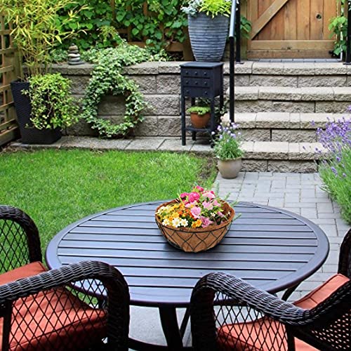 EROCK 2PCS Round Replacement Coco Liner for Hanging Basket - 24 inch Foldable Coco Pad for 16/14 / 12 inch Coconut Fiber Plant Basket Liner, Garden Planter Flower Pot (Round) - Image 4