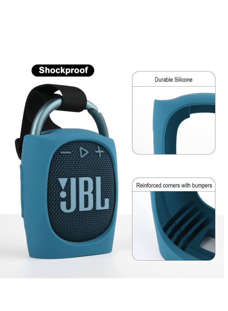 Silicone Protective Carrying Case Compatible with JBL Clip 4 - Portable Mini Bluetooth Speaker Carrying Stand Up Cover Pouch for JBL Clip 4 (Blue)  - Image 2