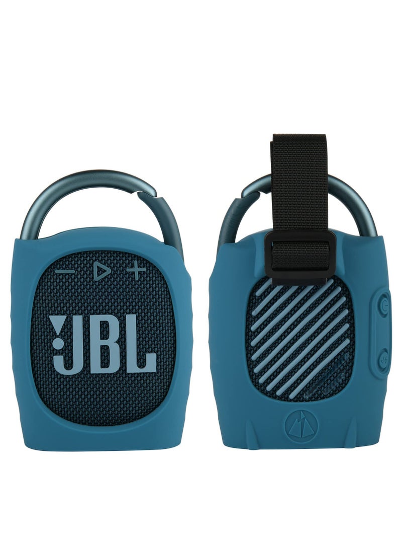 Silicone Protective Carrying Case Compatible with JBL Clip 4 - Portable Mini Bluetooth Speaker Carrying Stand Up Cover Pouch for JBL Clip 4 (Blue)  - Image 1
