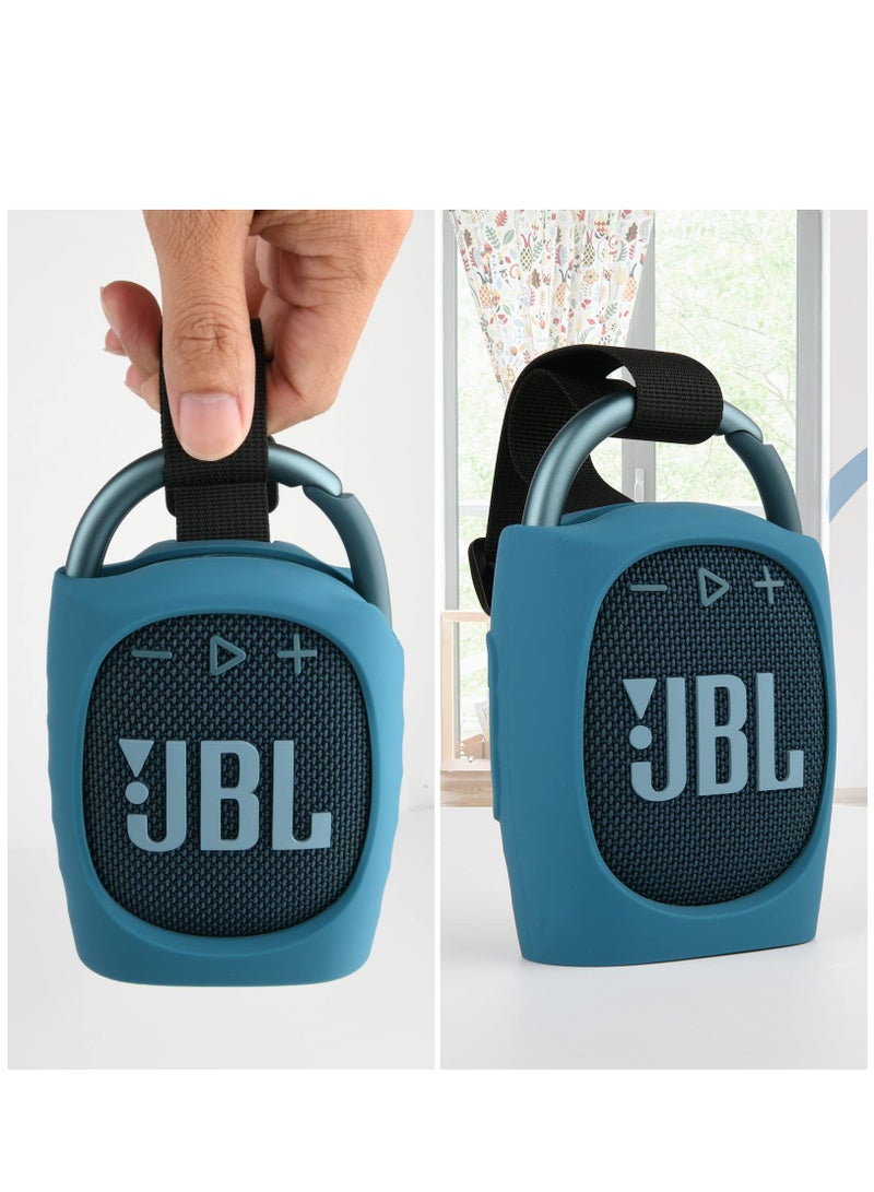 Silicone Protective Carrying Case Compatible with JBL Clip 4 - Portable Mini Bluetooth Speaker Carrying Stand Up Cover Pouch for JBL Clip 4 (Blue)  - Image 5