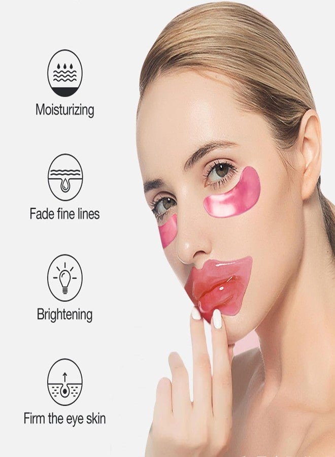Felico 30 Pairs Lip Mask Under Eye Masks Patches, Crystal Collagen Hydrating Moisturizing Smoothing Lips Gel Pads for Puffy Eyes Bags,Dark Circles,Puffiness,Fine Lines,Wrinkles,Anti-Aging Sakura - Image 3