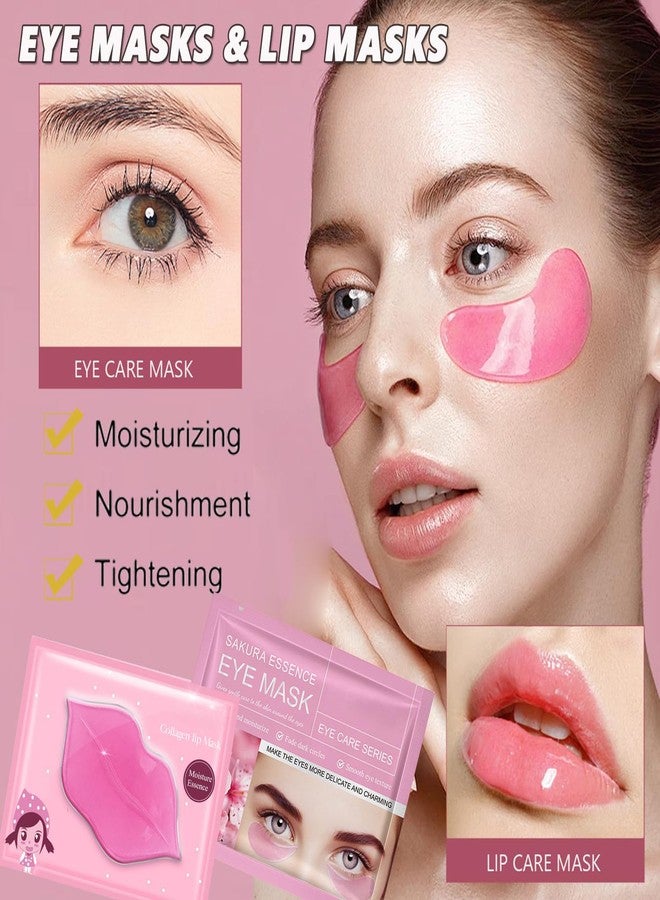 Felico 30 Pairs Lip Mask Under Eye Masks Patches, Crystal Collagen Hydrating Moisturizing Smoothing Lips Gel Pads for Puffy Eyes Bags,Dark Circles,Puffiness,Fine Lines,Wrinkles,Anti-Aging Sakura - Image 2