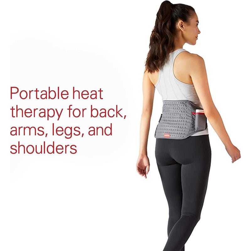 Sunbeam Cordless Heating Pad, Rechargeable, Portable, 9.5 x 12, Pain Relief for Back, Shoulder, and Cramps, Slate Grey - Image 2