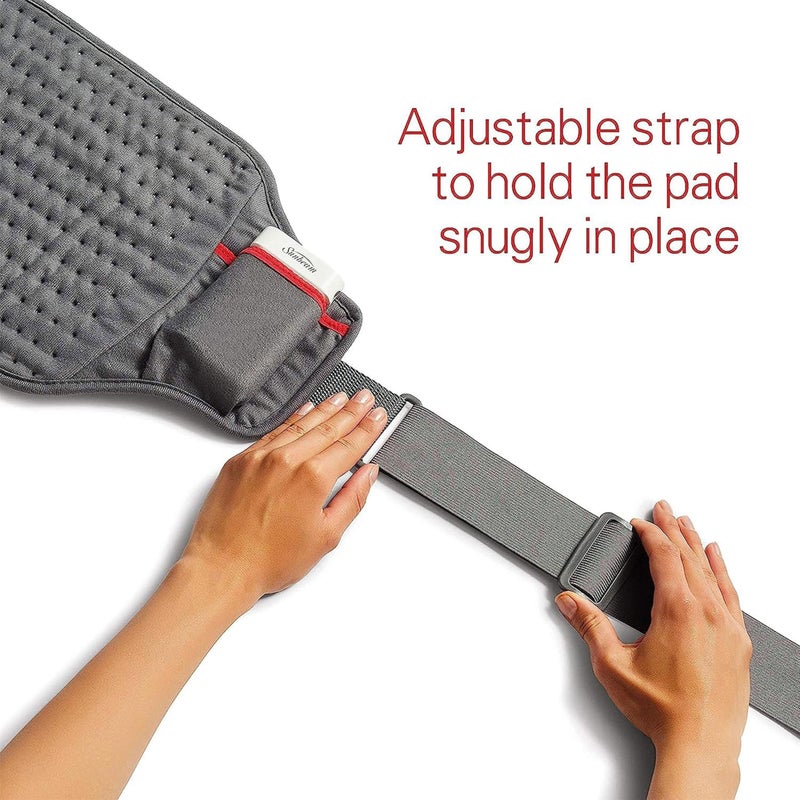 Sunbeam Cordless Heating Pad, Rechargeable, Portable, 9.5 x 12, Pain Relief for Back, Shoulder, and Cramps, Slate Grey - Image 3