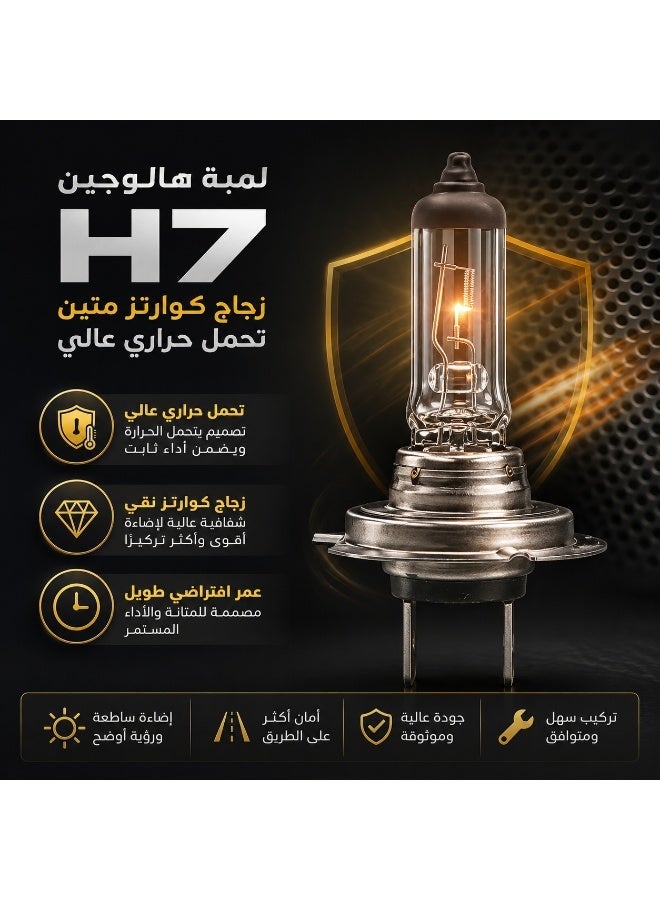 10 sets of halogen lamp / halogen bulb H7 type plug, transparent quartz glass, 100W white bulb, 12V voltage lamp head, model PX26D - Image 3