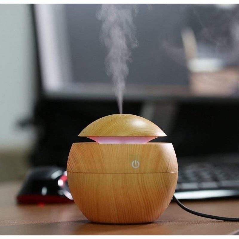 Pamidhar Wooden Cool Mist Humidifiers Essential Oil Diffuser Aroma Air Humidifier with Ambient Lighting Perfect for Home Office and Car Air Humidifier for Room Multicolor - Image 2