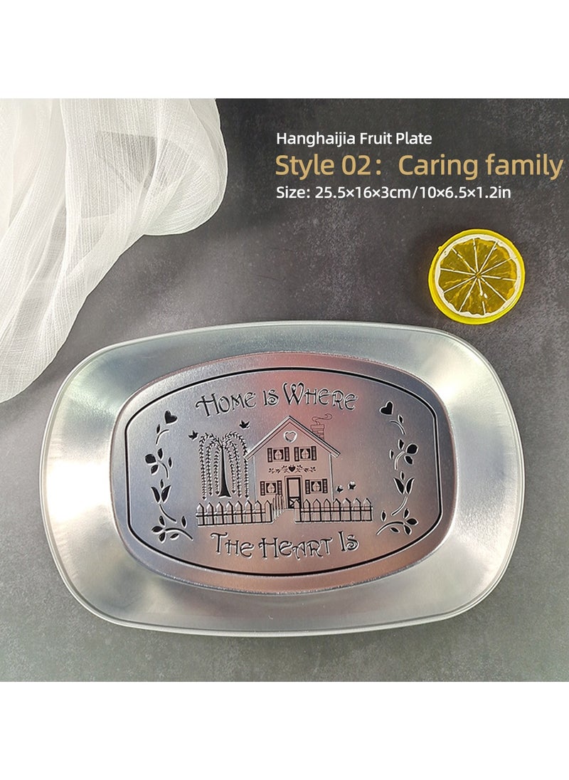 Hanghaijia Tinplate Outdoor Products Camping Tableware, Home Kitchen Fruit Dried Fruit Food Vegetable Storage Tray Fruit Bowls  - Image 2