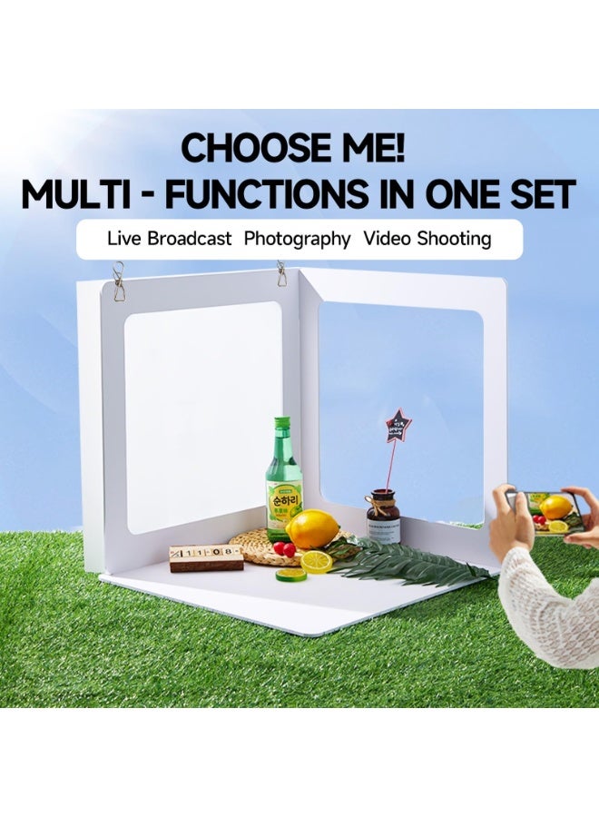 XiuWoo Backdrop Board Kit, 2PCS Backgound Frame, 1PC Background Board, 6PCS Backdrop Paper, 6PCS Shadow Light Paper for Product, Food, Jewelery, Makeup Photography Shooting - Image 5