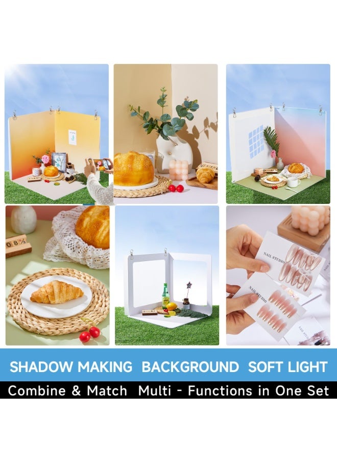 XiuWoo Backdrop Board Kit, 2PCS Backgound Frame, 1PC Background Board, 6PCS Backdrop Paper, 6PCS Shadow Light Paper for Product, Food, Jewelery, Makeup Photography Shooting - Image 3
