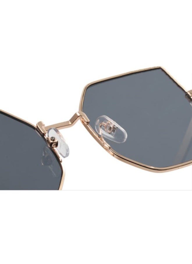 ENTHYI - Hexagon Polarized Sunglasses for Women/Men Vintage Octagon Metal Sun Glasses Polygon Glass Square Shades - Image 1