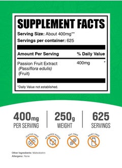 BULKSUPPLEMENTS.COM .com Passion Fruit Extract Powder - Passion Fruit Supplement, Passion Fruit Powder - Gluten Free & No Added Sugar, 400mg per Serving, 250g (8.8 oz) (Pack of 1)  - Image 2