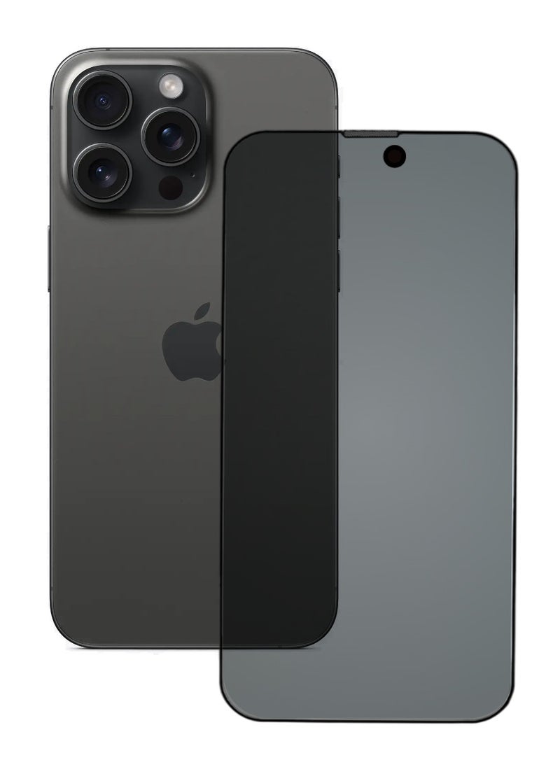 ACLIX Antistatic ESD Dustproof Premium Quality High Definition Anti-Spy Privacy Tempered Glass Screen Protector Designed For  iPhone 15 Pro Max - Image 1