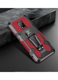 HuHa Case Cover For Xiaomi Redmi Note 9S Machine Armor Warrior Shockproof PC + TPU Protective Case Red 