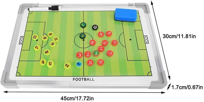 Double-sided magnetic football training board (45 x 30 cm) - Professional tactics board with a full set of magnetic pieces, erasing pen, and eraser - Ideal for coaches and players - Image 4