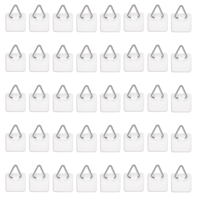 Alrhso 40Pcs Adhesive Picture Hangers for The Wall Plate Hangers Stick On Hooks Sticky Picture Frame Hooks for Pictures Frames Heavy Duty Pictures Hanging Hoops Without Nails - Image 1