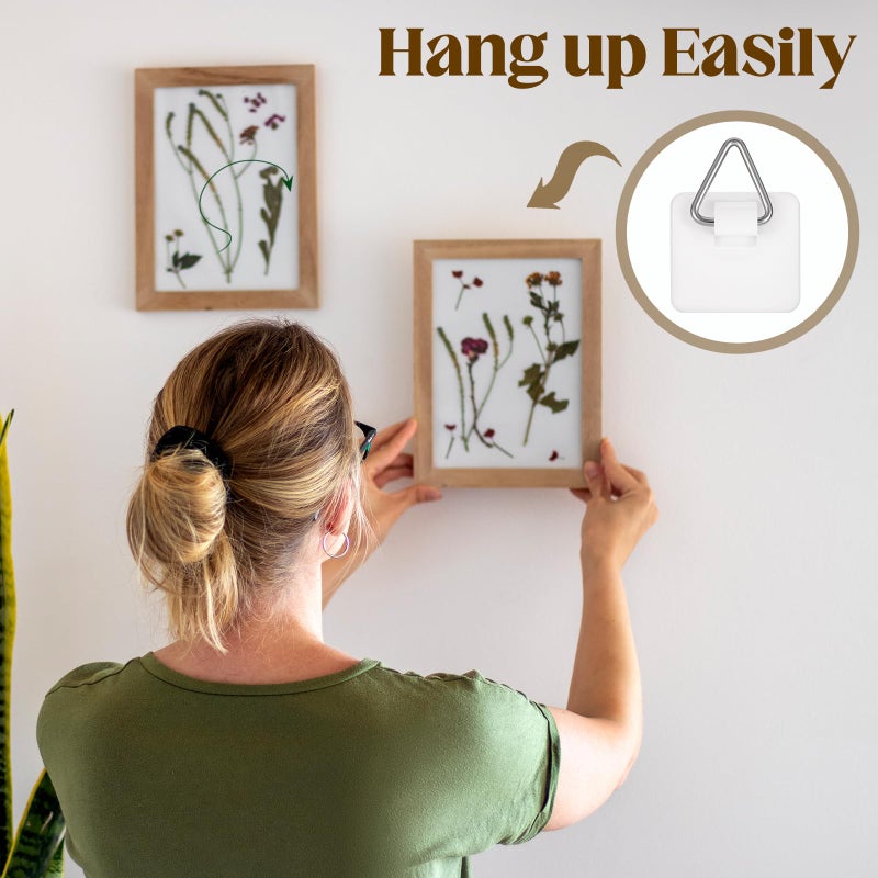 Alrhso 40Pcs Adhesive Picture Hangers for The Wall Plate Hangers Stick On Hooks Sticky Picture Frame Hooks for Pictures Frames Heavy Duty Pictures Hanging Hoops Without Nails - Image 3
