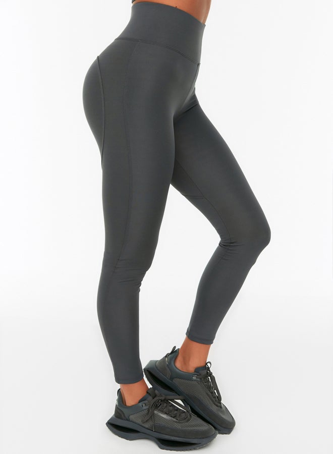 trendyol Dark Anthracite Full Length Knitted Sports Leggings with Push-Up TWOAW21TA0030  - Image 5