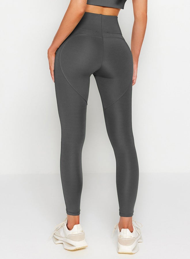 trendyol Dark Anthracite Full Length Knitted Sports Leggings with Push-Up TWOAW21TA0030  - Image 4