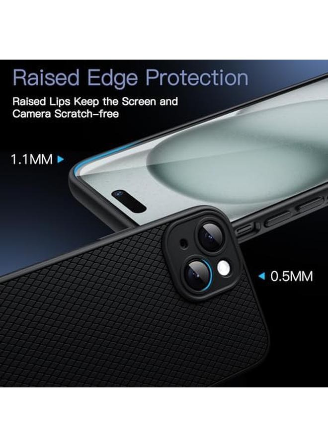 جي تيك جراب قبضة لهاتف آيفون 15 مقاس 6.1 بوصة من مادة TPU الناعمة وغطاء حماية رفيع مناسب للهاتف مع عدسة كاميرا حماية كاملة ومضاد للصدمات باللون الأسود - Image 4