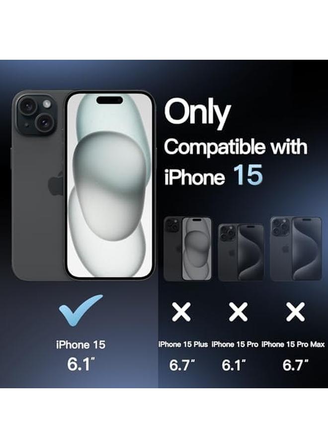 جي تيك جراب قبضة لهاتف آيفون 15 مقاس 6.1 بوصة من مادة TPU الناعمة وغطاء حماية رفيع مناسب للهاتف مع عدسة كاميرا حماية كاملة ومضاد للصدمات باللون الأسود - Image 2