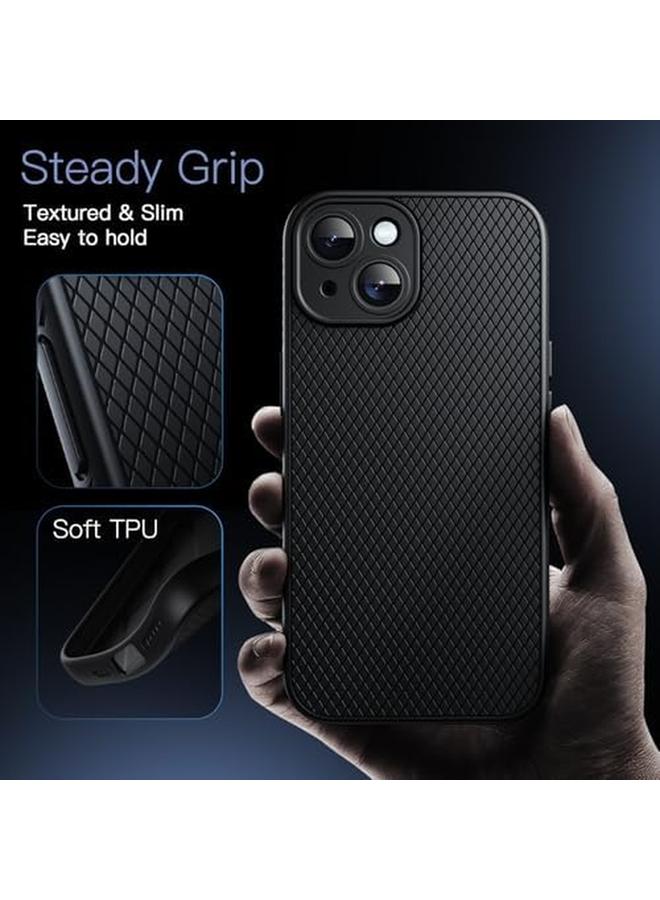 جي تيك جراب قبضة لهاتف آيفون 15 مقاس 6.1 بوصة من مادة TPU الناعمة وغطاء حماية رفيع مناسب للهاتف مع عدسة كاميرا حماية كاملة ومضاد للصدمات باللون الأسود - Image 3