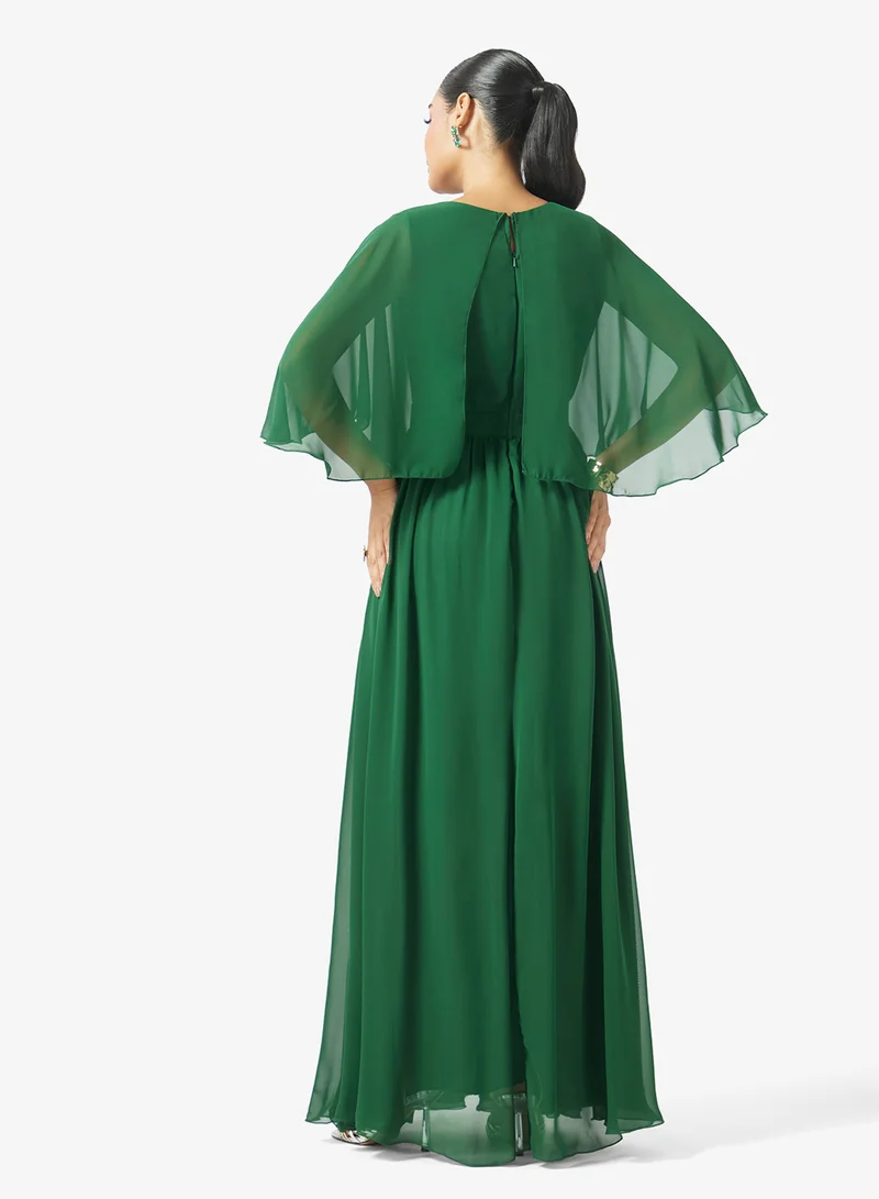 جولدن ابل Elbow Sleeve Maxi Dress