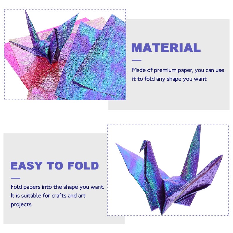 12 Sheets Glitter Origami Paper Sheets Vivid Colors for Arts and Crafts Projects - Image 5