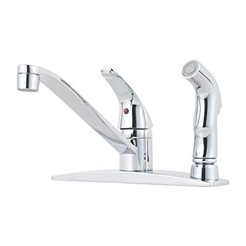 Pfister Pfirst Series 1-Handle Kitchen Faucet with Side Spray, Polished Chrome - Image 1