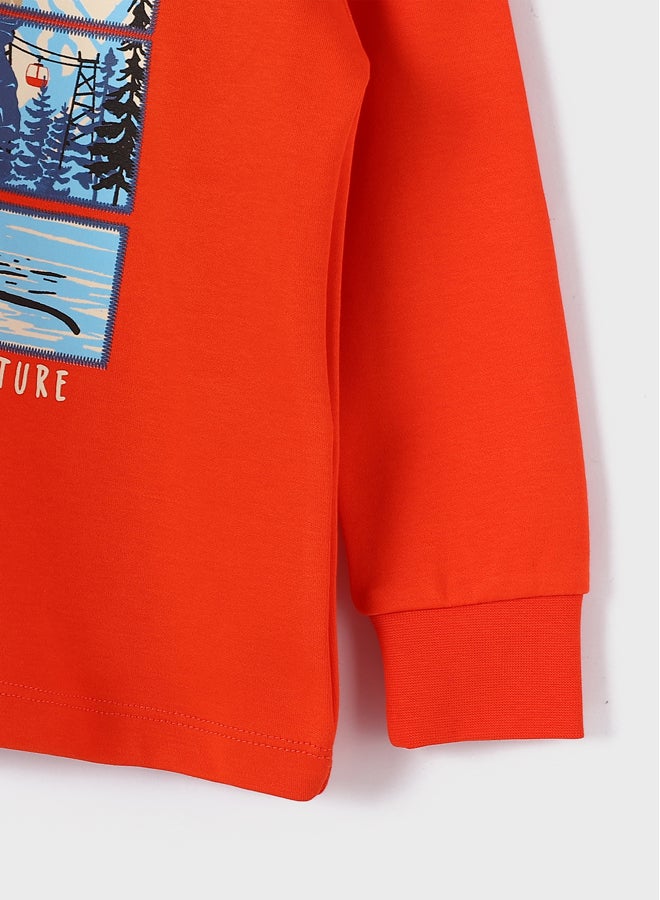 LC WAIKIKI Crew Neck Printed Long Sleeve Boy T-shirt - Image 4